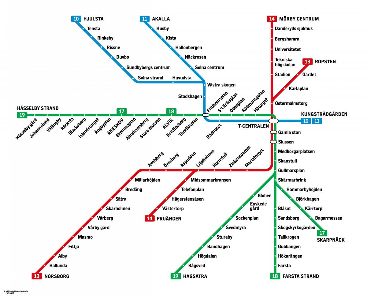 Stockholm metro stations map