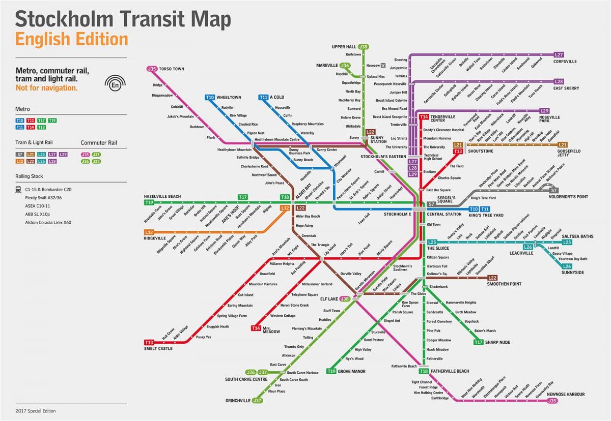 Stockholm subway station map