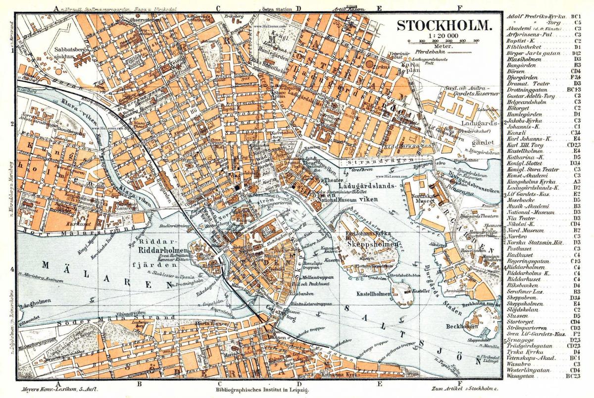 Stockholm antique map